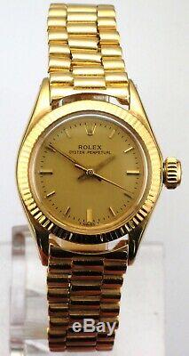 1969 Ladies 18ct Gold Rolex 6619 Watch President Bracelet Concealed Clasp