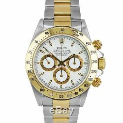 1995 Rolex Daytona Cosmograph Zenith S 16523 40mm Two-Tone Gold White Watch B+P