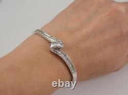 1.25 Ct Baguette Simulated Diamond Wedding Bangle Bracelet 14k White Gold Over