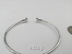 $1,350.00 Authentic Tiffany & Co. 18K White Gold T Wire Bracelet, Narrow