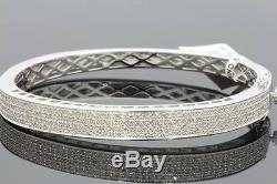 1.35 Carat Womens White Gold Finish 100% Real Genuine Diamond Bracelet Bangle