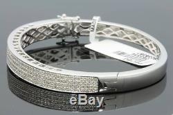 1.35 Carat Womens White Gold Finish 100% Real Genuine Diamond Bracelet Bangle