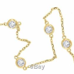 1 CT Anklet Ankle Bracelet Diamond By The Yard Station Man Made 14k Solid Gold