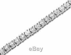 1 Row Diamond Chain Necklace Choker White Gold Finish 3.5 MM 18 ins 1.25 Ct