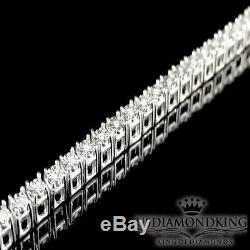 1 Row Diamond White Gold Finish Over Sterling Silver Tennis Bracelet 8 Inch New