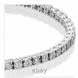 1ct Natural Round Diamond (I-J, SI1) Illusion Set Tennis Bracelet 14k White Gold