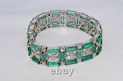 $200,000 48.59ct Natural Colombian Emerald & Diamond Cluster Bracelet Vs 18k Wg