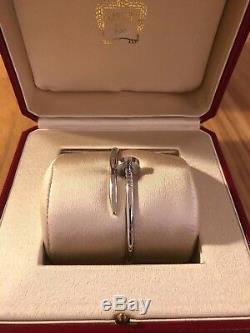 2018 Cartier Juste un Clou Nail Size 15 18K White Gold Bangle Bracelet with Box