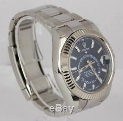 2019 Rolex Sky-Dweller Stainless White Gold BLUE DIAL 326934 42mm Steel Watch