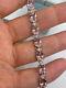 20Ct Oval Cut Lab-Created Morganite Tennis Bracelet 14K White Gold Plated Silver