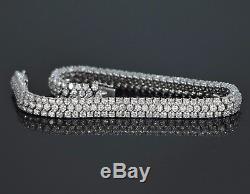 $24,800 Iced Bracelet 18K White Gold 8.00 F VS1 Round Pave Brilliant Diamond 7