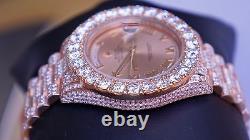 27 Cts White Diamonds Rolex Day-Date II 18K Rose Gold Watch 218235 Video ASAAR