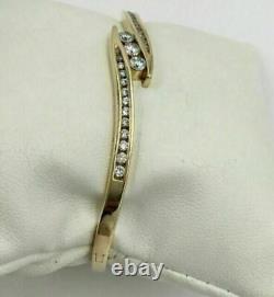 2CT Round Cut Lab Created Diamond Wedding Bangle Bracelet 14K Yellow Gold Finish