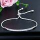 2CT Round Natural Moissanite Adjustable Bolo Bracelet in 14K White Gold Over 925