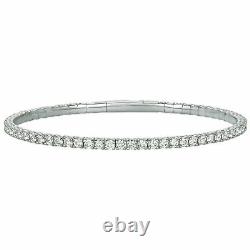 2.00 Carat Natural Diamond Flexible Bracelet G SI 14K White Gold