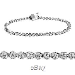 2.00 ct round cut white gold 10k diamond tennis bracelet D SI1 Natural