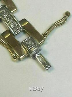 2.0Ct Round Diamond Men's 925 Silver Tennis Link Bracelet 14K Yellow Gold Over