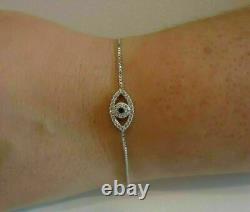 2.20 Ct Round Simulated Diamond Wedding Evil Eye Bracelet 14K White Gold Finish