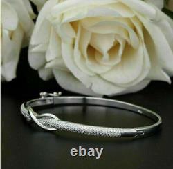 2.3 Ct Simulated Diamond Pave Set Wedding Infinity Bracelet 14K White Gold Over