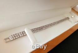 2 Row 10.00 Carat Round Cut Diamond Tennis Bracelet 14k White Gold Over 7.25