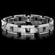 $39600 Certified 14k White Gold 10.00ctw Natural Untreated Diamond Mens Bracelet