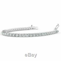 3.00 Carat Round Diamond Tennis Bracelet, White Gold Hallmarked