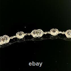 3.0 CT Natural Multicolor Stones &1.25 CT Diamonds 14K White Gold Bracelet 6.75