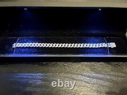 3.1ct Cuban White Gold Bracelet & Gift Box Lab-Created Diamond Test Pass Round