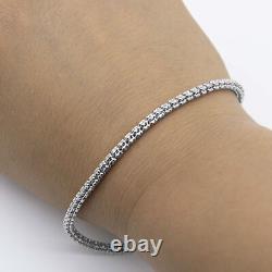 3.3mm Diamond-Cut Ice Chain Link Bracelet Real 10K White Gold 8