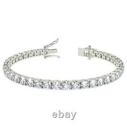 3.50ct Exceptional White Natural Round Diamond Claw Tennis Bracelet, W. Gold
