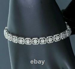 3.5Ct Round Cut Lab Created Diamond Women's Chain Bracelet 14K White Gold Plated