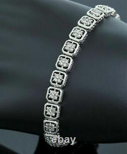 3.5Ct Round Cut Lab Created Diamond Women's Chain Bracelet 14K White Gold Plated