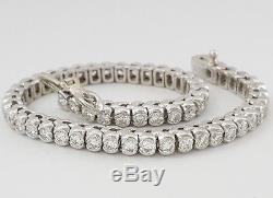 3.5 ct 18K White Gold Round Cut Brilliant Diamond Tennis Bracelet 6