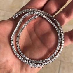 3mm 6Ctw Round Cut White Moissanite Tennis Bracelet 14k White Gold Plated 7.5