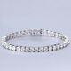 3mm Round Cut VVS1 Moissanite Wedding 8 Tennis Bracelet 14K White Gold Plated