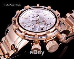 40mm Invicta Women's Bolt Quartz Chronograph White Dial Rose Gold Bracelet Watch