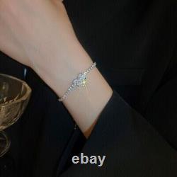 4CT Heart Lab-Created Diamond Women's Tennis Bracelet 14K White Gold Plated