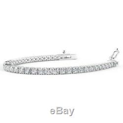 4.00 CT Round Diamond Claw Set Tennis Bracelet, White Gold