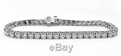 4.10ct Round Diamond Tennis Bracelet, White Gold -Lowest UK Price Guaranteed