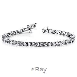 4.50 ct round cut white gold 14k diamond tennis bracelet D VS2 NOT ENHANCED