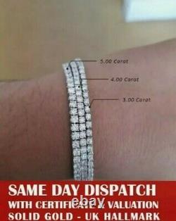 4.60 carat Round Brilliant Cut Diamond Tennis Bracelet Uk Hallmark White Gold