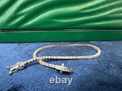 4.68 Ct TW Lab Created Diamond Ladies Tennis Bracelet 7 14k White Gold Plated