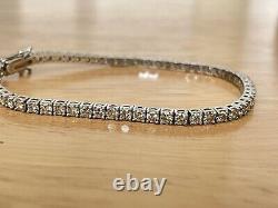 4.75 Ct F/SI 100% Natural Round Diamond Tennis Bracelet White Gold