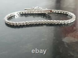 4 Carat F/SI Exeptional White Natural Round Diamond Tennis Bracelet White Gold