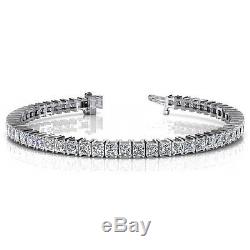 4 cttw Princess-Cut Diamond Tennis Bracelet In 14K White Gold Finish 7