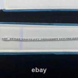 4mm 10 CTW Round Cut Moissanite Tennis Bracelet 7.5 Inch 14K White Gold Plated