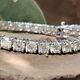 4mm D/VVS1 Moissanite Round Cut Tennis Wedding Bracelet in 14k White Gold Plated