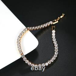 4mm Round Cut 10 CTW Moissanite Tennis Wedding Bracelet 14K White Gold Plated