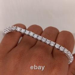 4mm Round Cut D/VVS1 Moissanite Wedding Tennis Bracelet 14k White Gold Plated