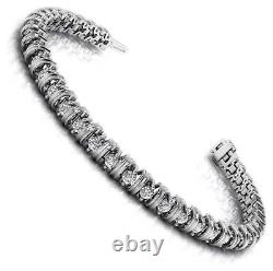 5Ct Round Cut Lab-Created Moissanite Women Tennis Bracelet 14K White Gold Plated